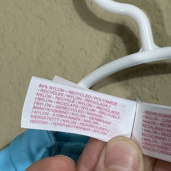 LoveShackFancy x Hurley Blue Rhinestone Heart Long Sleeve Rash Guard Top Size S - Picture 10 of 11